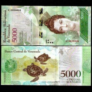 VENEZUELA 5000 BOLIVARES P99 2016 UNC
