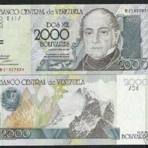 VENEZUELA 2000 BOLIVARES P80 1998 UNC