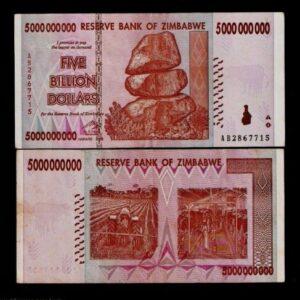ZIMBABWE 5 BILLION DOLLARS P84 2008