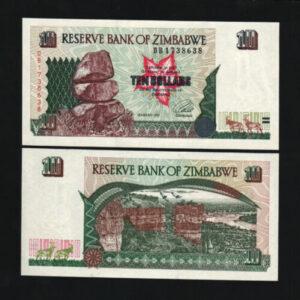 ZIMBABWE 10 DOLLARS P6 1997 UNC