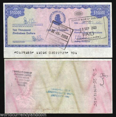 ZIMBABWE 10000 DOLLARS P17 2003