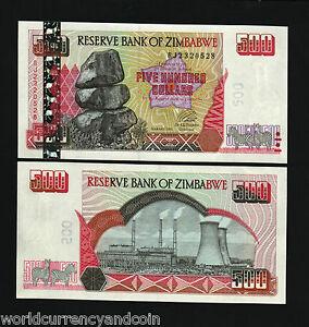 ZIMBABWE 500 DOLLARS P10 2001 UNC