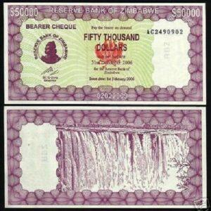 ZIMBABWE 50000 DOLLARS P30 2006