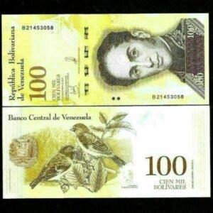 VENEZUELA 100000 BOLIVARES P100 2017 UNC